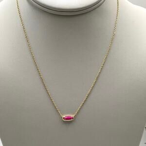 Kendra Scott EVA Gold Plated Pink Magenta Magnesite Pendant Necklace